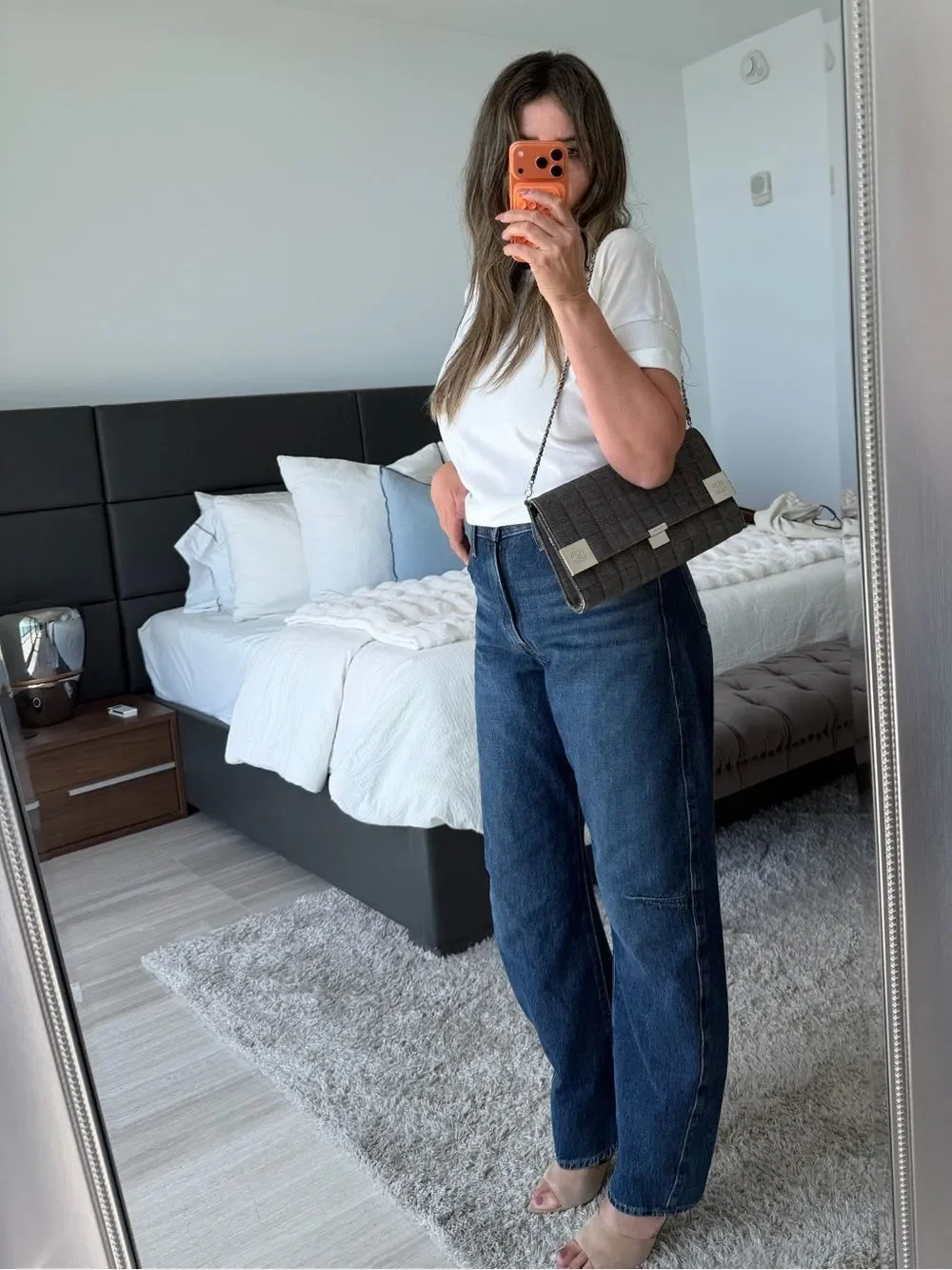 Chanel Chocolate Bar Chain Flap Shoulder/ Clutch Bag